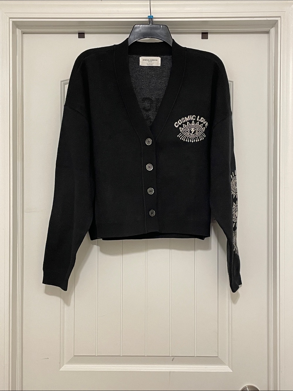 $198 NWT Spiritual Gangster Cosmic Love Delaney Cardigan Evil Eye size Medium - Picture 7 of 10